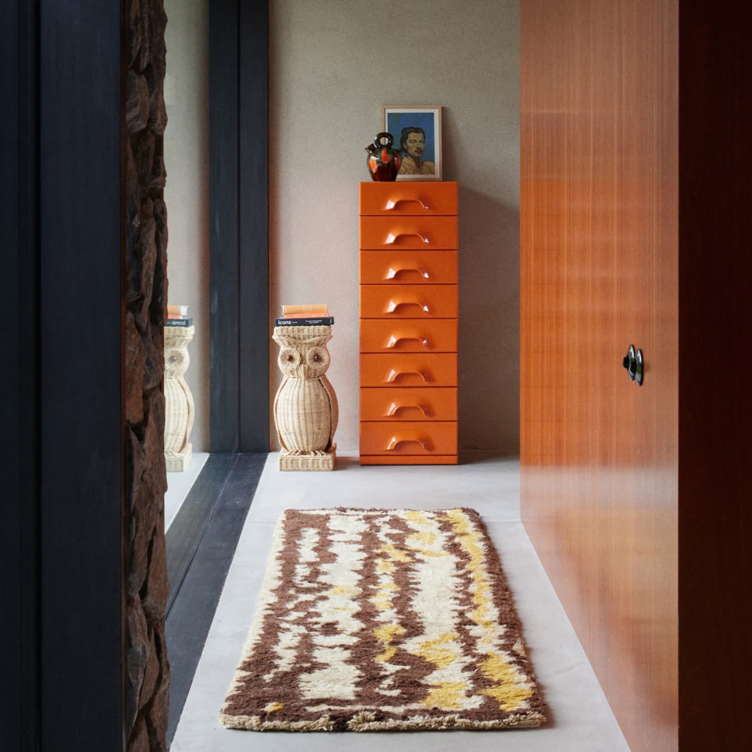 Rattan owl side table - Bilde 6