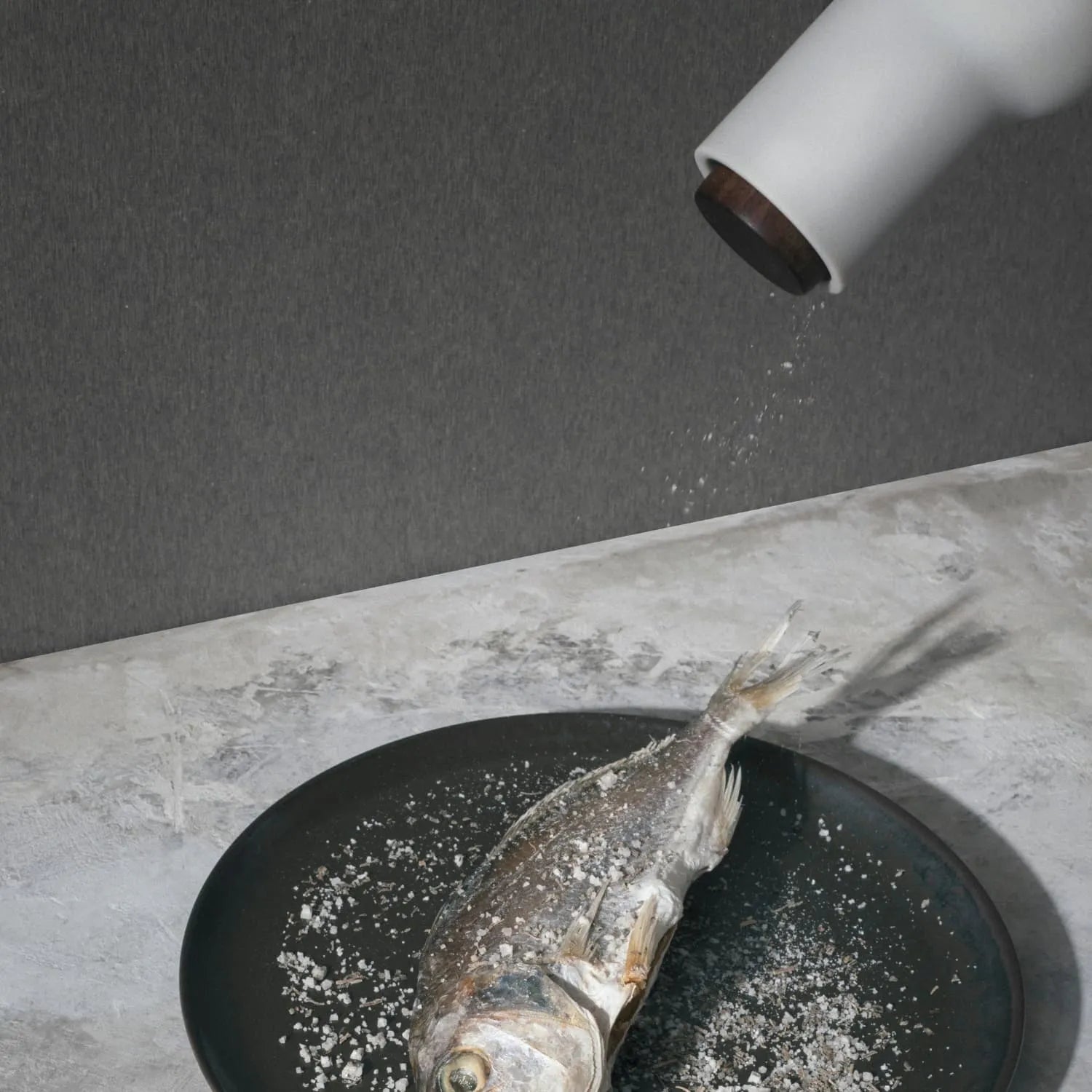 Salt & Pepperbøsse Grå m/valnøtt