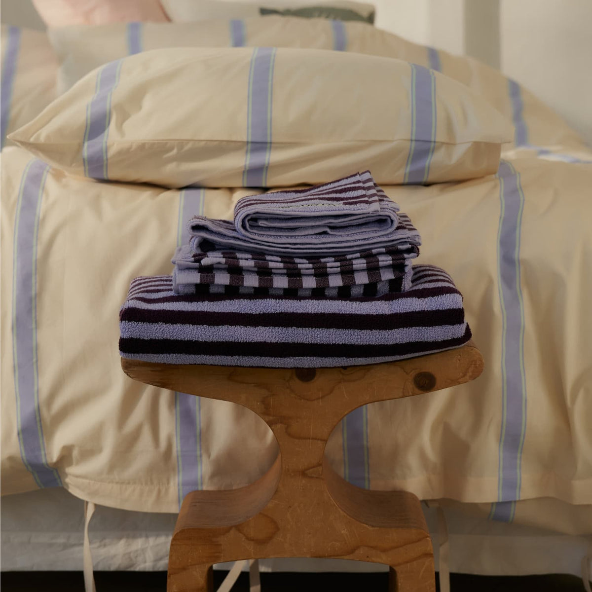 Sengesett Percale Ivory, Lavender & Mint