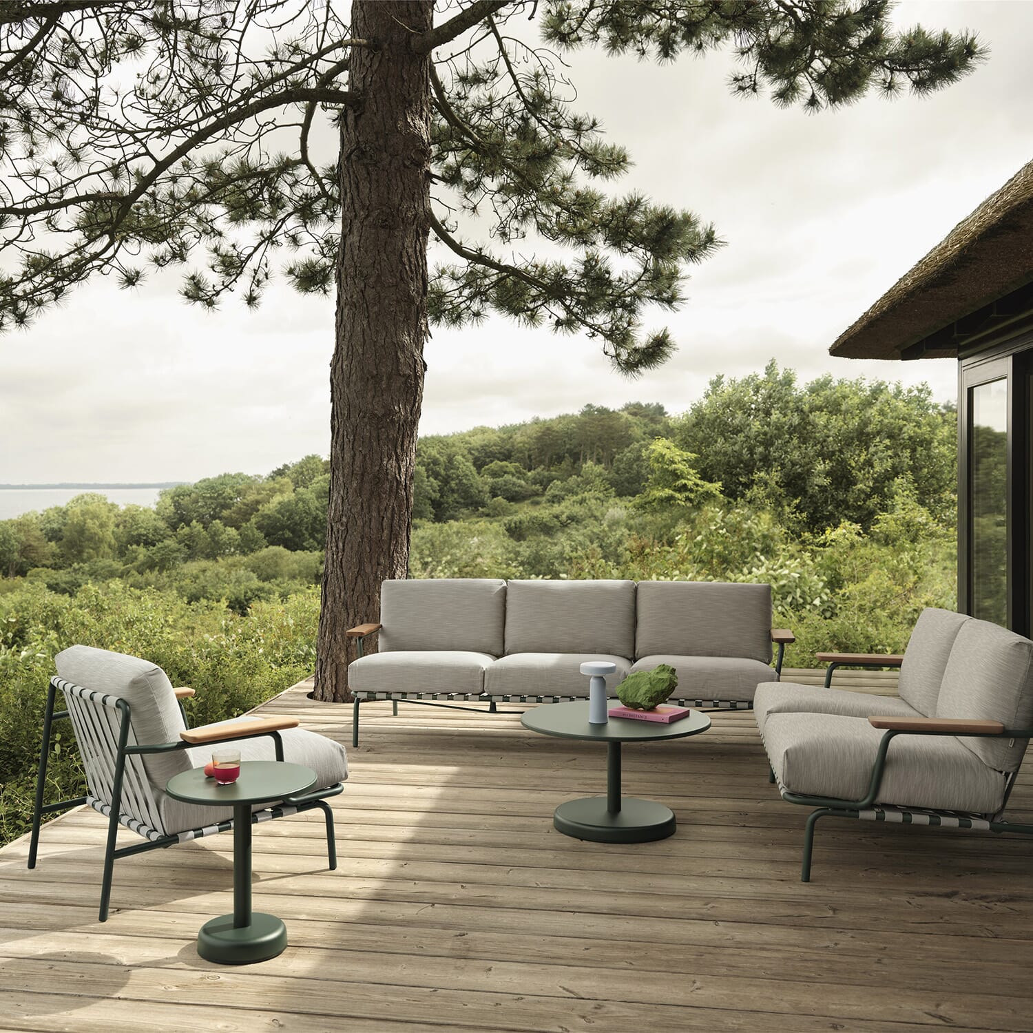 Settle Sofa / 2-Seater - Ribbed Weave 2/Dark Green