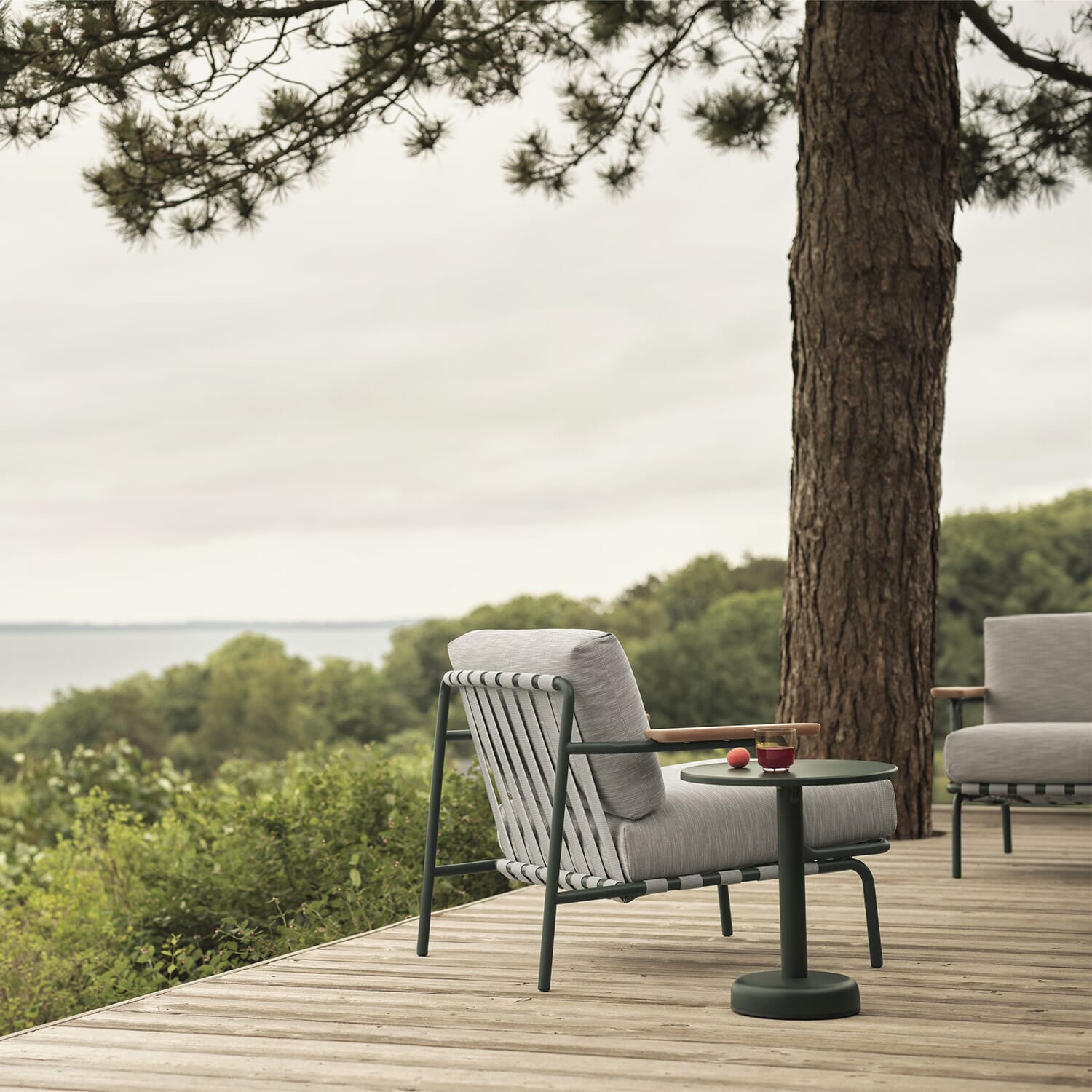 Settle Lounge Chair - Ribbed Weave 2/Dark Green - Bilde 3