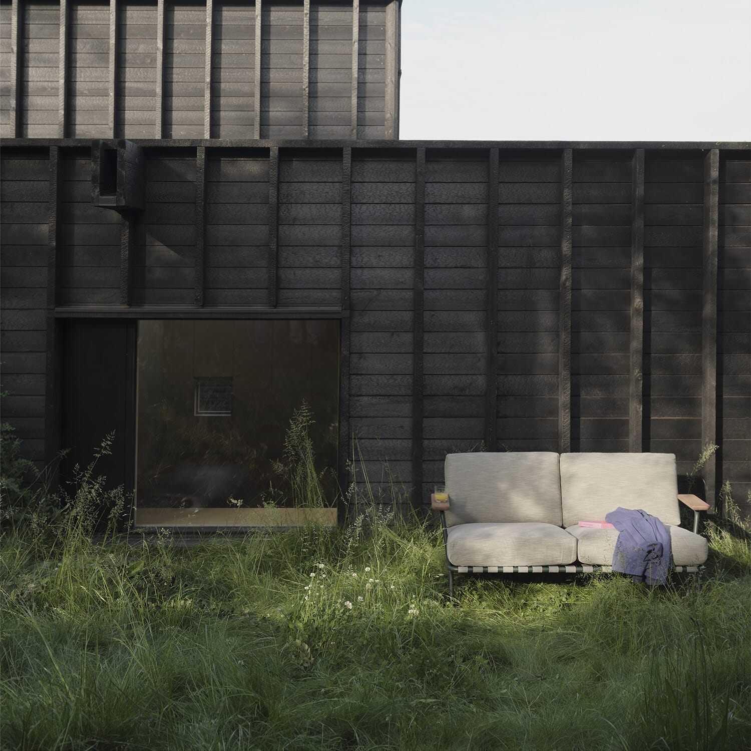 Settle Sofa / 2-Seater - Ribbed Weave 2/Dark Green