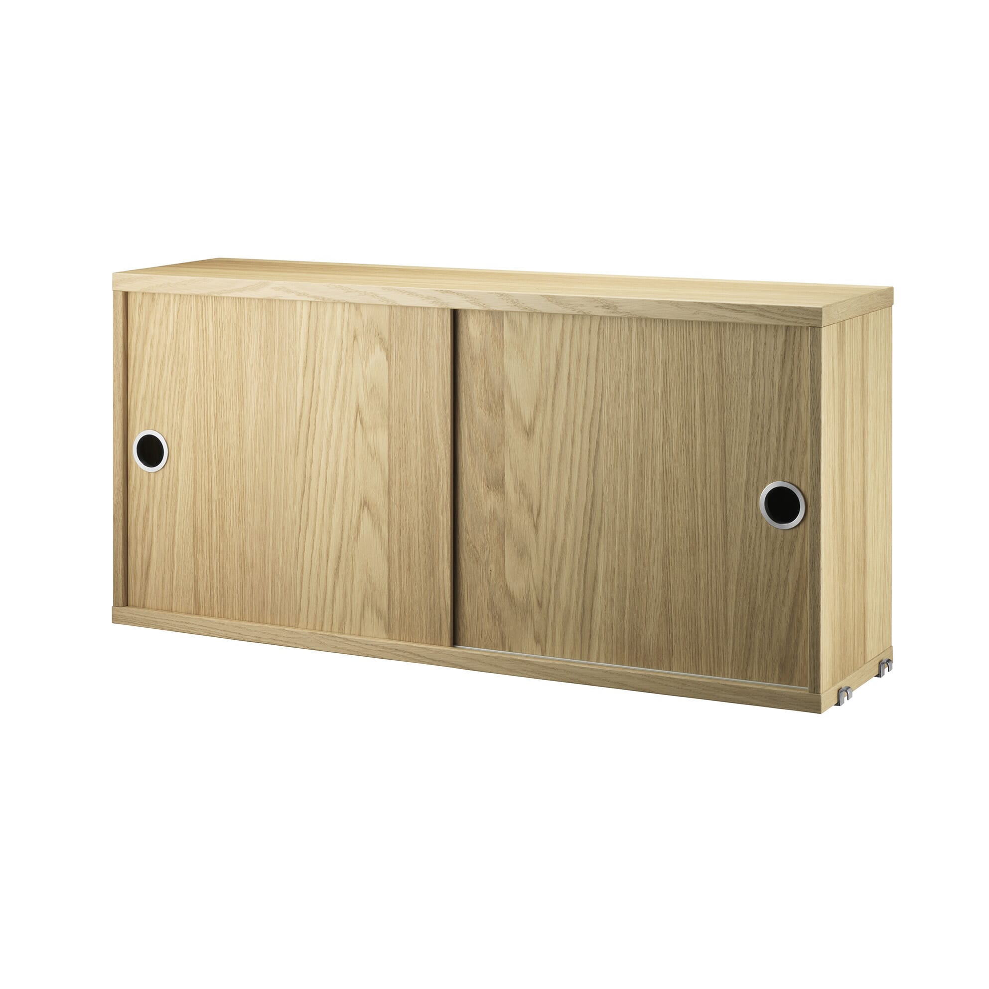 String skyvedørskap eik til String veggreol smal dypde D20 B78