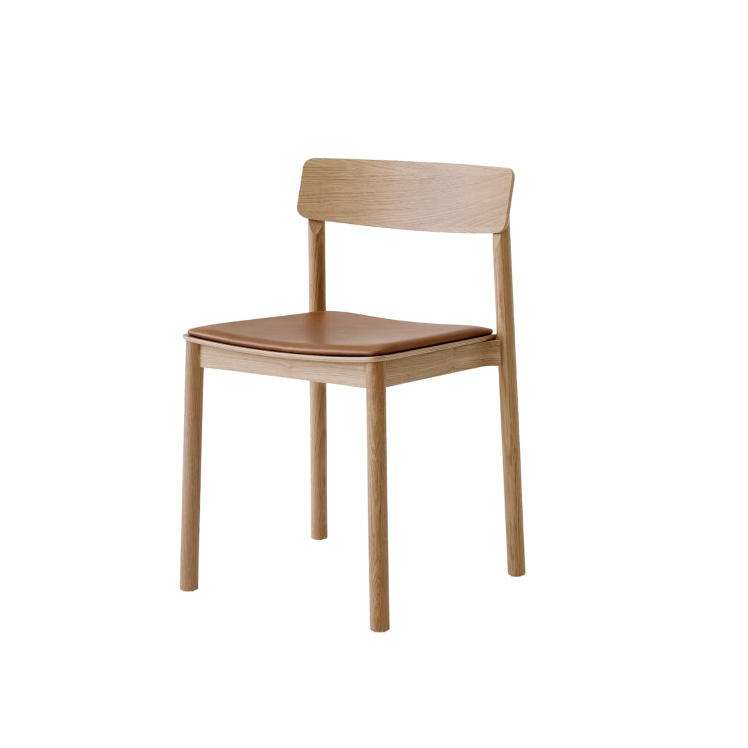 Betty Stol TK3 Solid Eik/Cognac Skinn