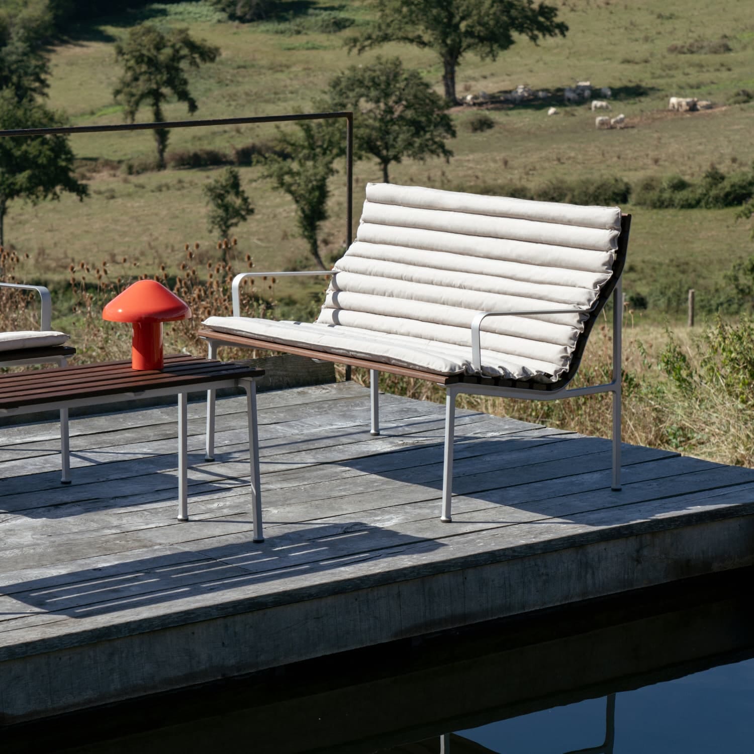 Quilted Lounge Bench Beige - Bilde 3