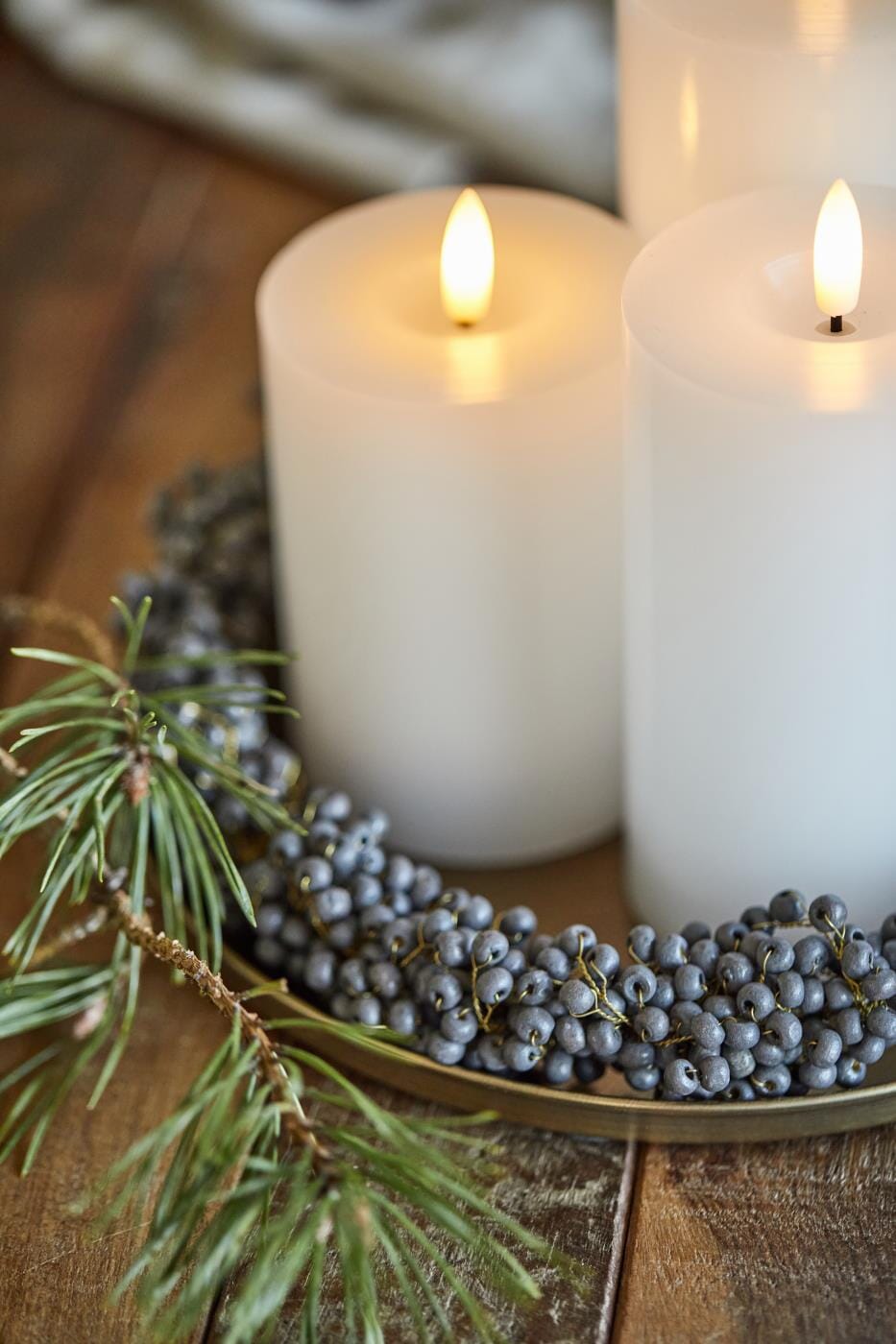 Krans med treperler grå Ø:23