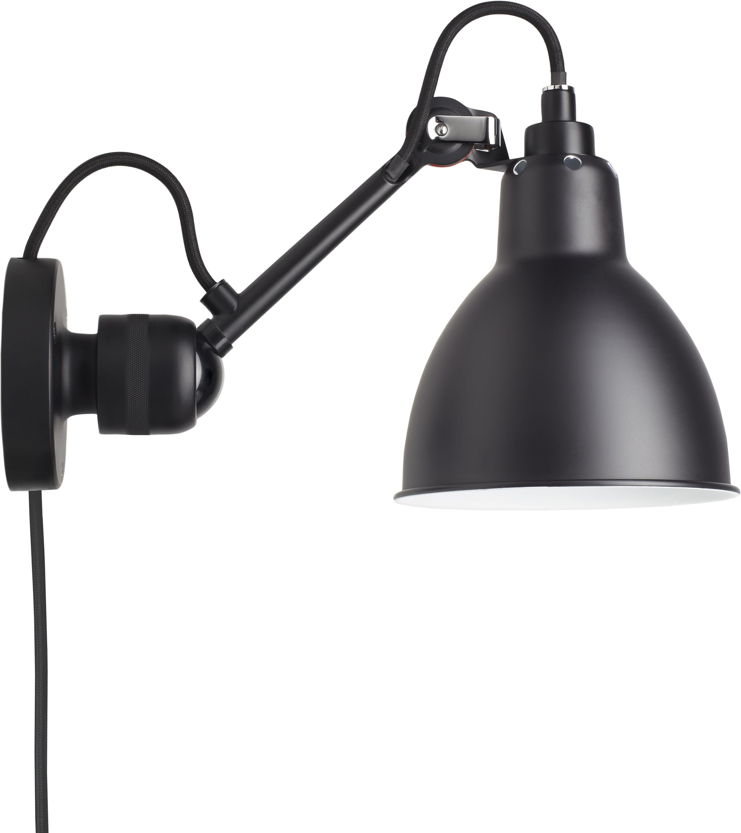 Vegglampe No 304 i serien Gras svart m/ledning - Hovedbilde