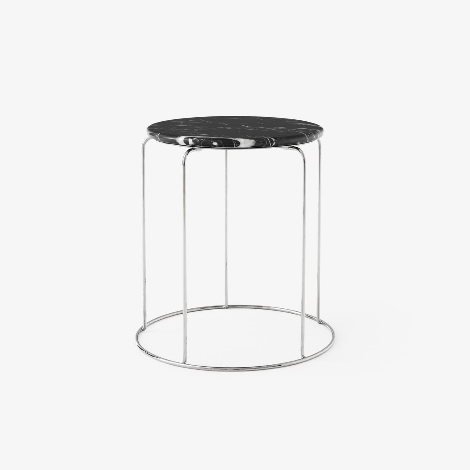 Marmortopp Nero Marquina til Wire VP11 Stol
