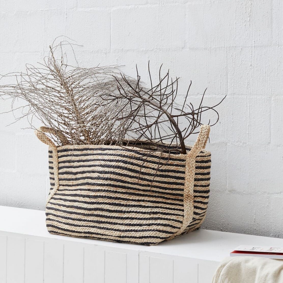 Jute Kurv Large Stripe - Hovedbilde