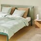 AB703-B510_Rel Tamoto_Bed_Metaphor_023_headboard_mint_turquoise_powder_coated_frame_Slit_Table_Wood_Oblong_wb_lacquer_oak_Apollo_Portable.jpg