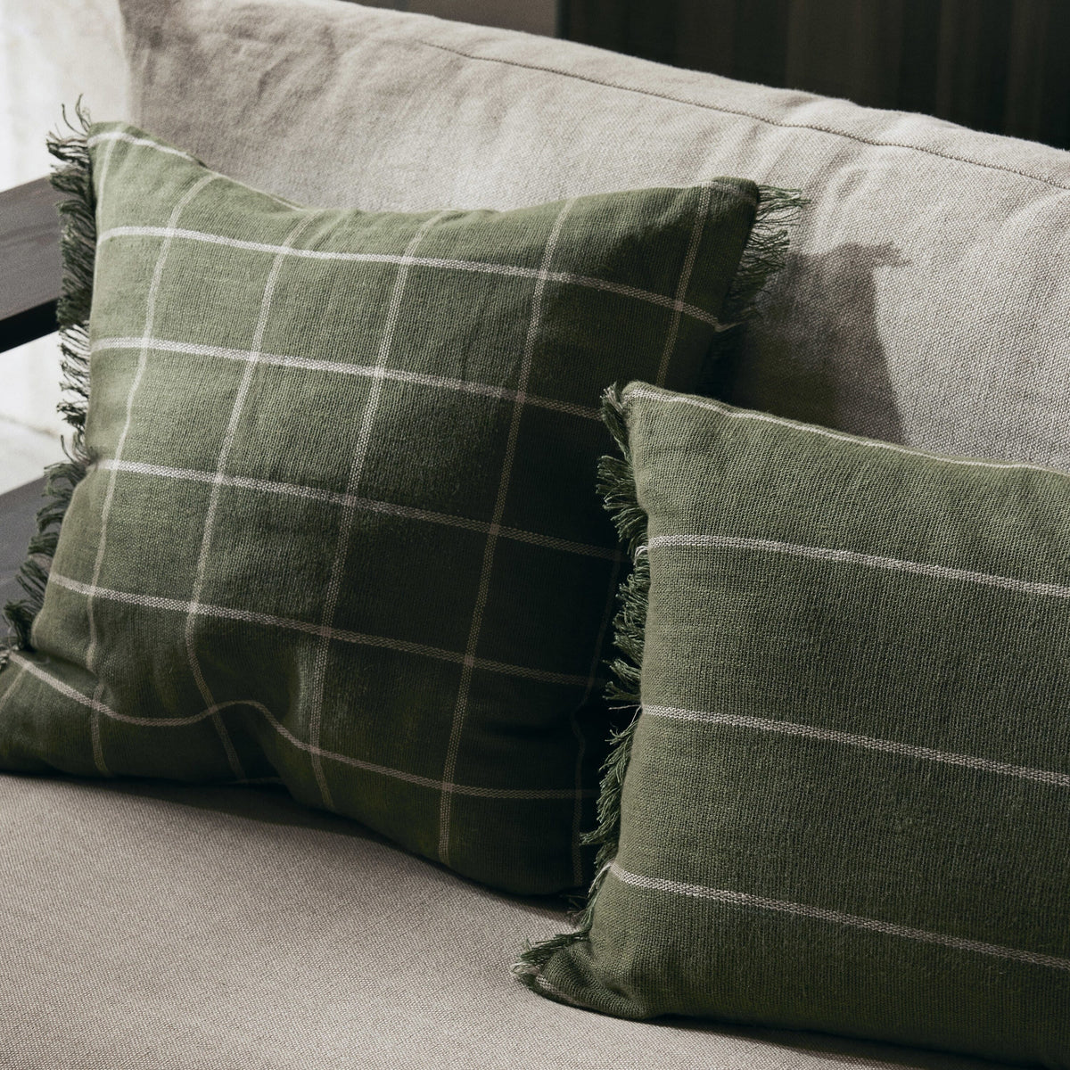 Pute Calm Olive/Off-White 60x40 - Bilde 2