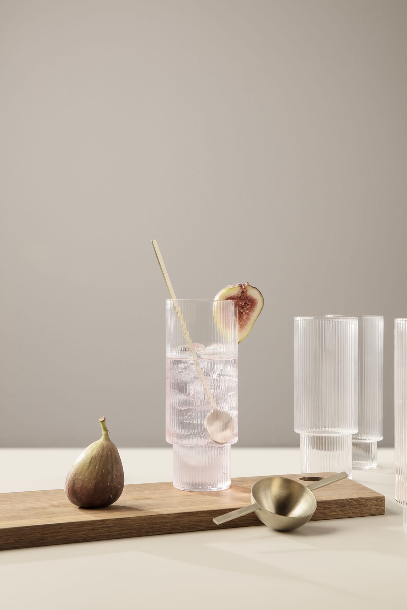 4 stk | Long Drink Glass Ripple Clear - Bilde 9