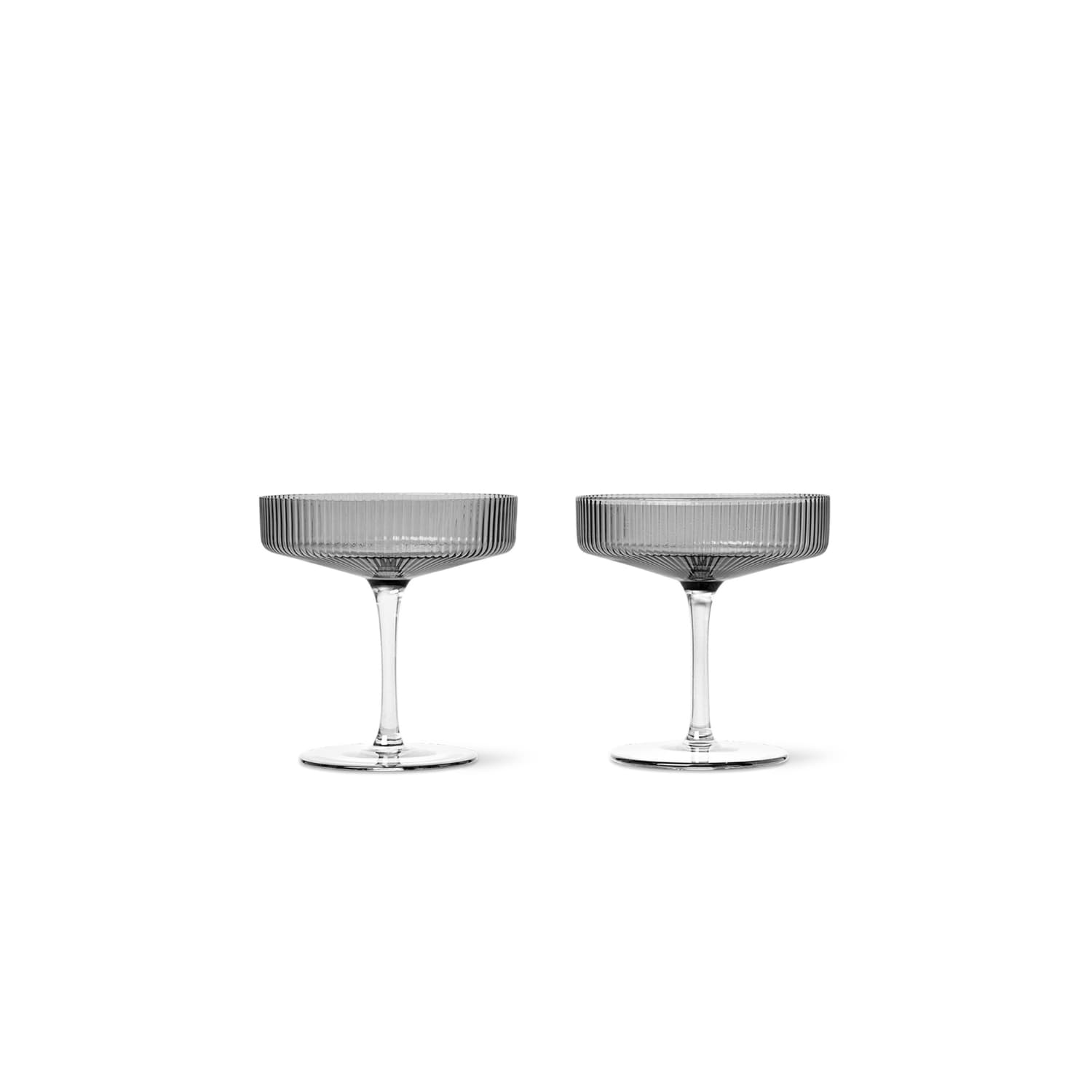 2 stk | Champagneglass Ripple Smoked