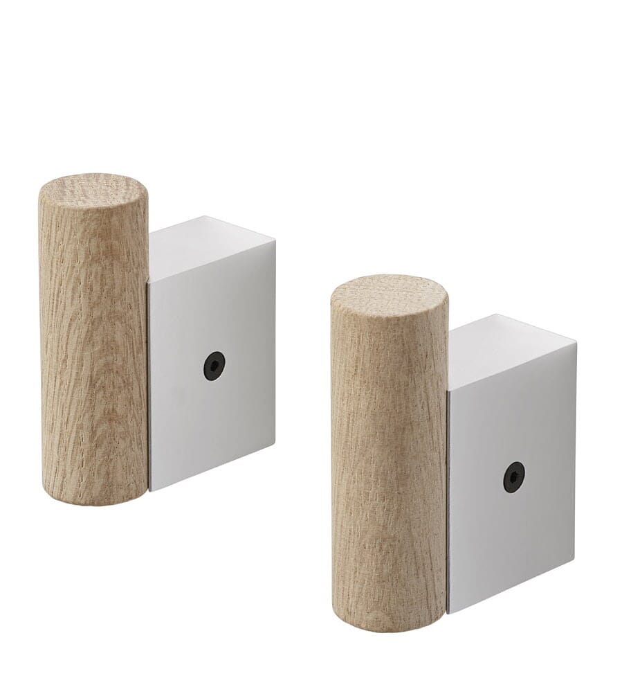 Knagg Attach Eik/Aliminium 2 stk - Hovedbilde
