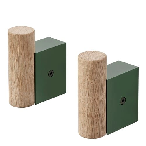 Knagg Attach Eik/Green 2 stk - Hovedbilde