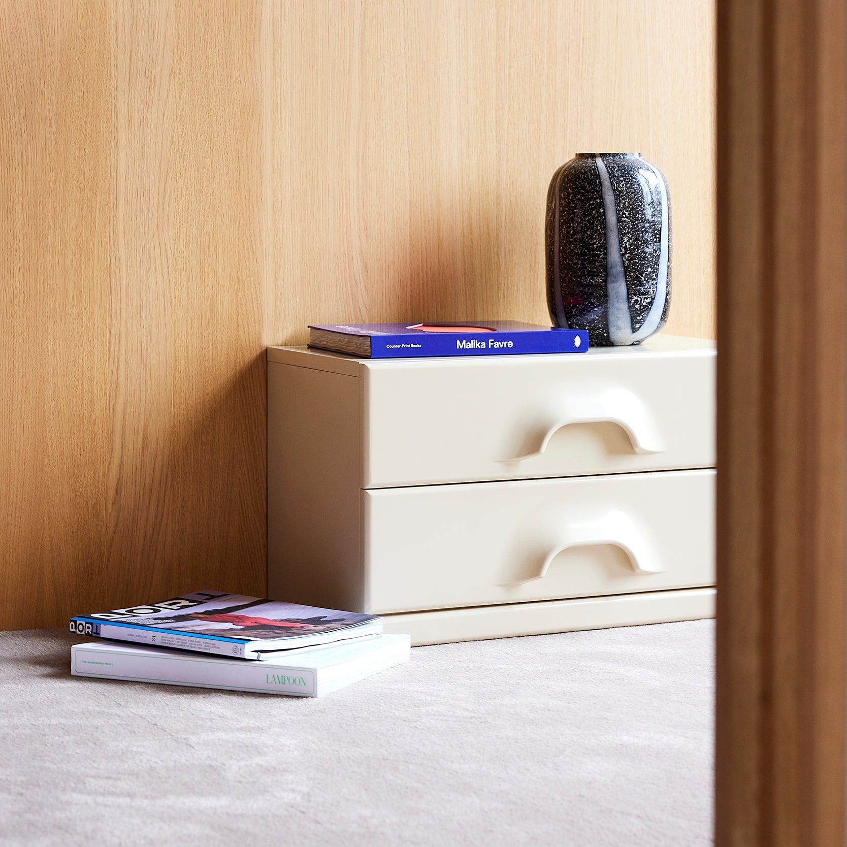 Chest of 2 drawers, cream