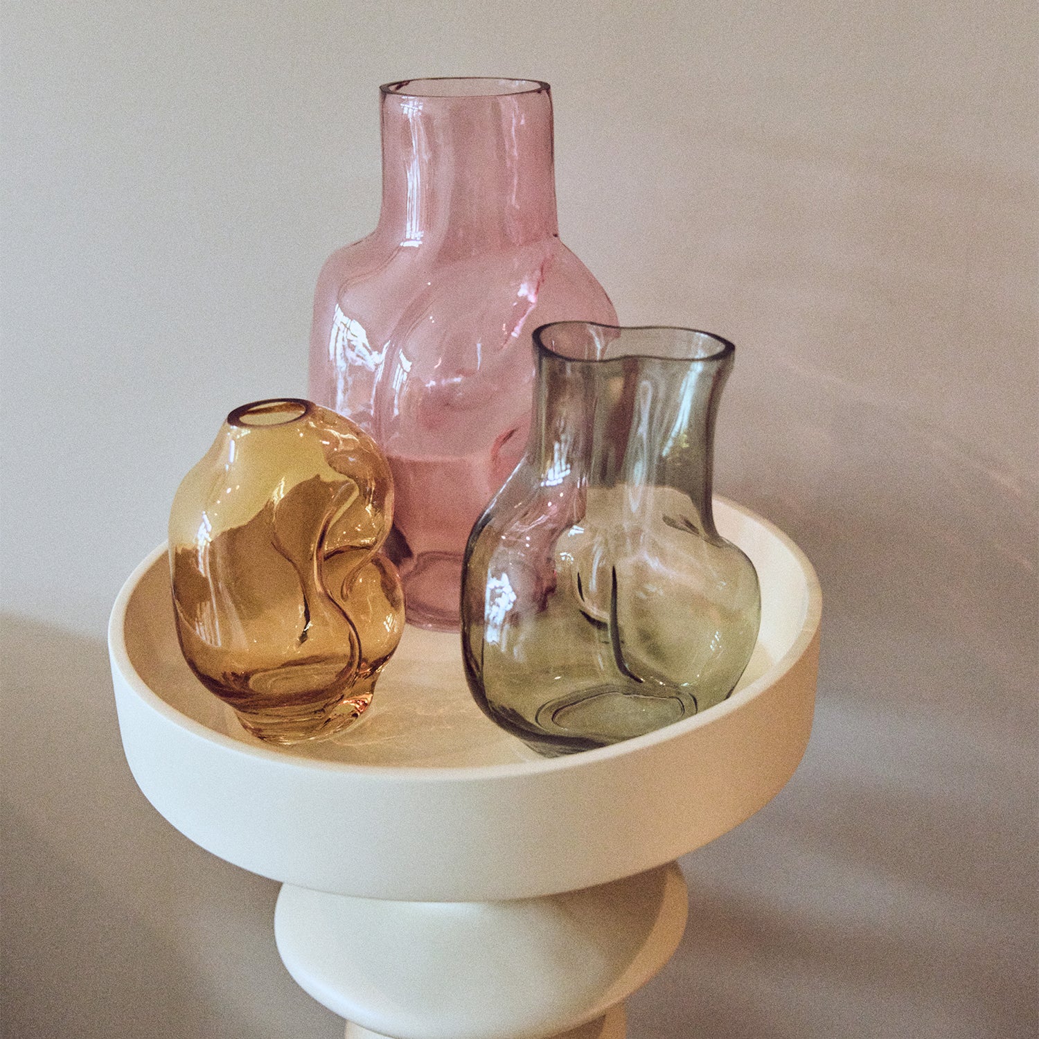 Gleam glass small vase, amber