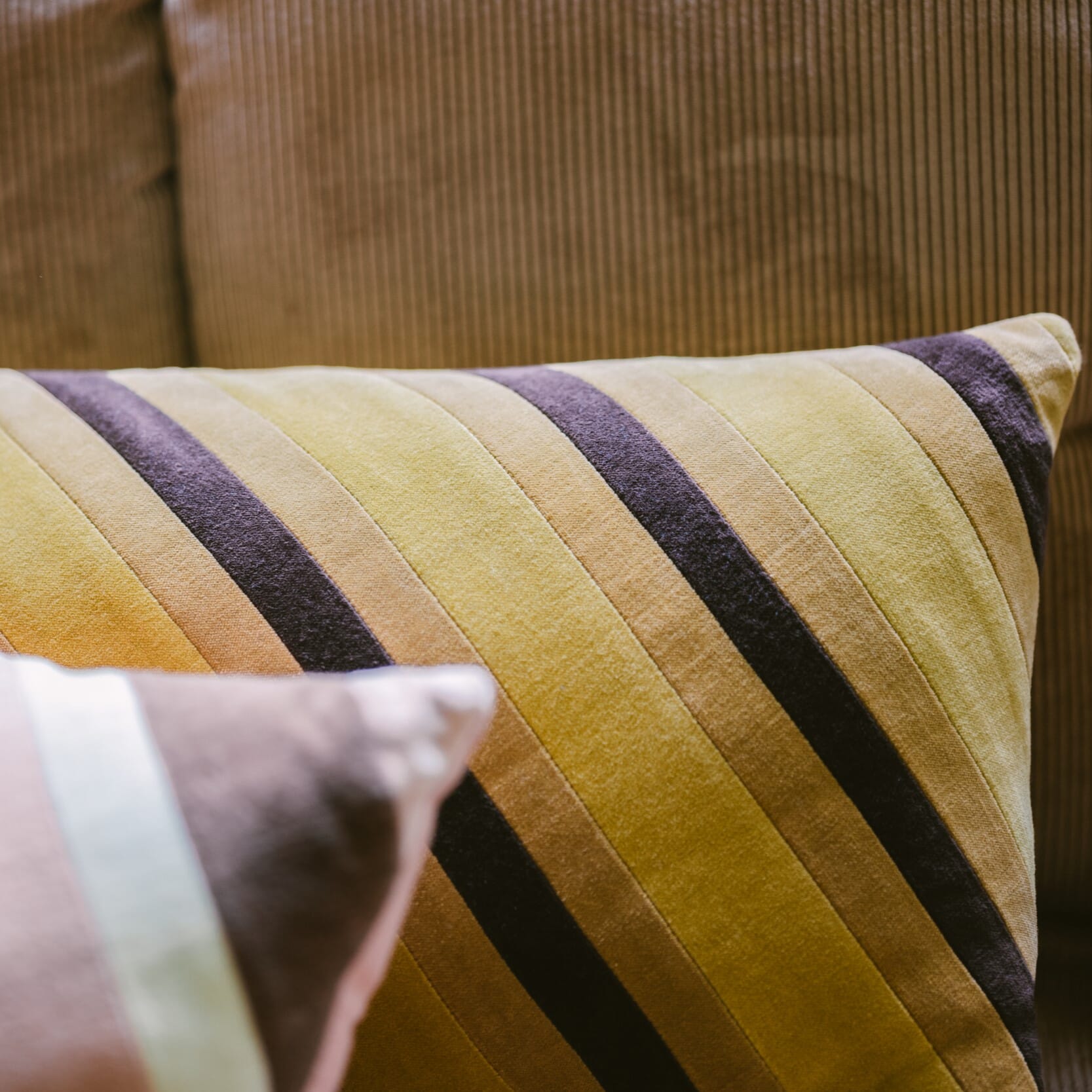 Pute Stripe Velvet Honey 50x30 - Bilde 3
