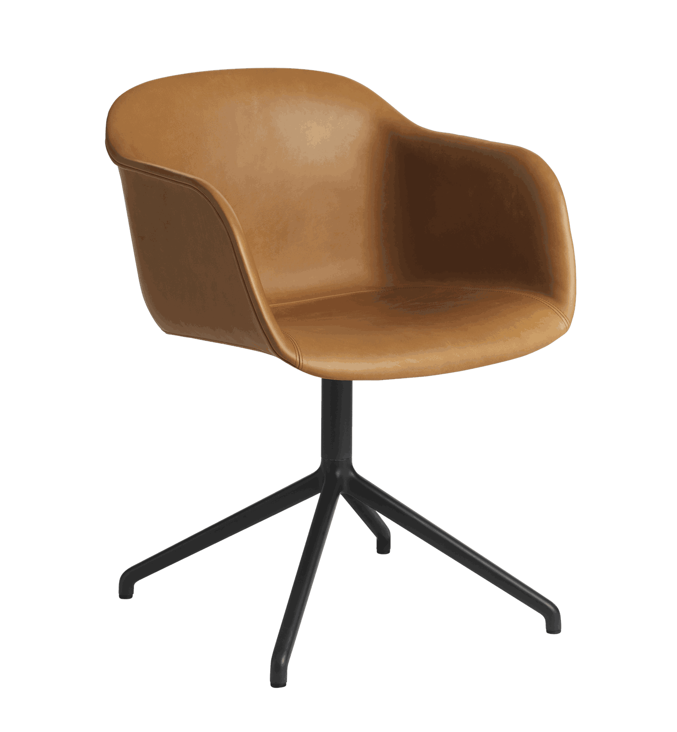 Fiber Armchair Swivel Base w/leather - Hovedbilde