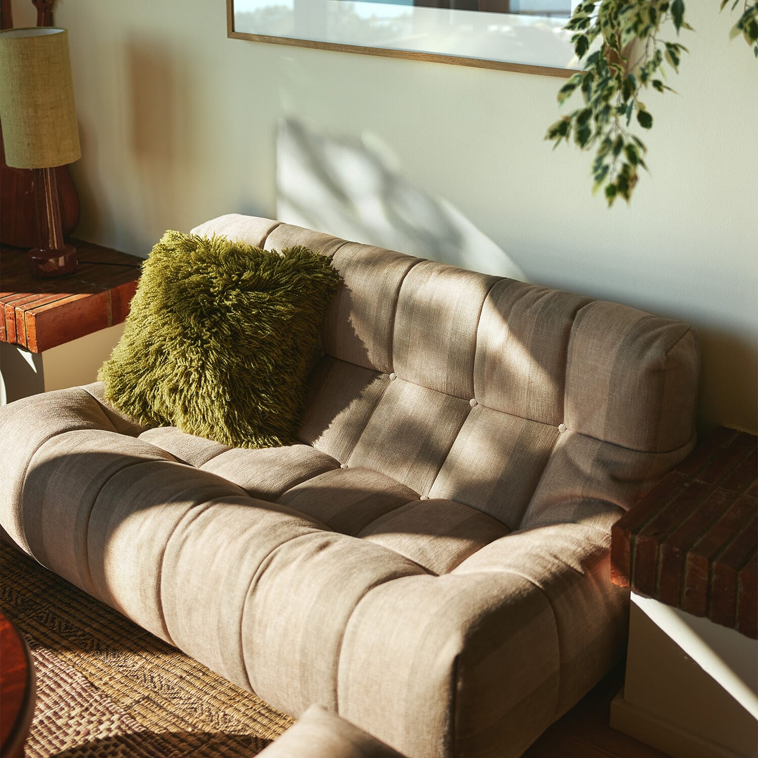 Fluffy cushion olive (50x50cm) - Bilde 2