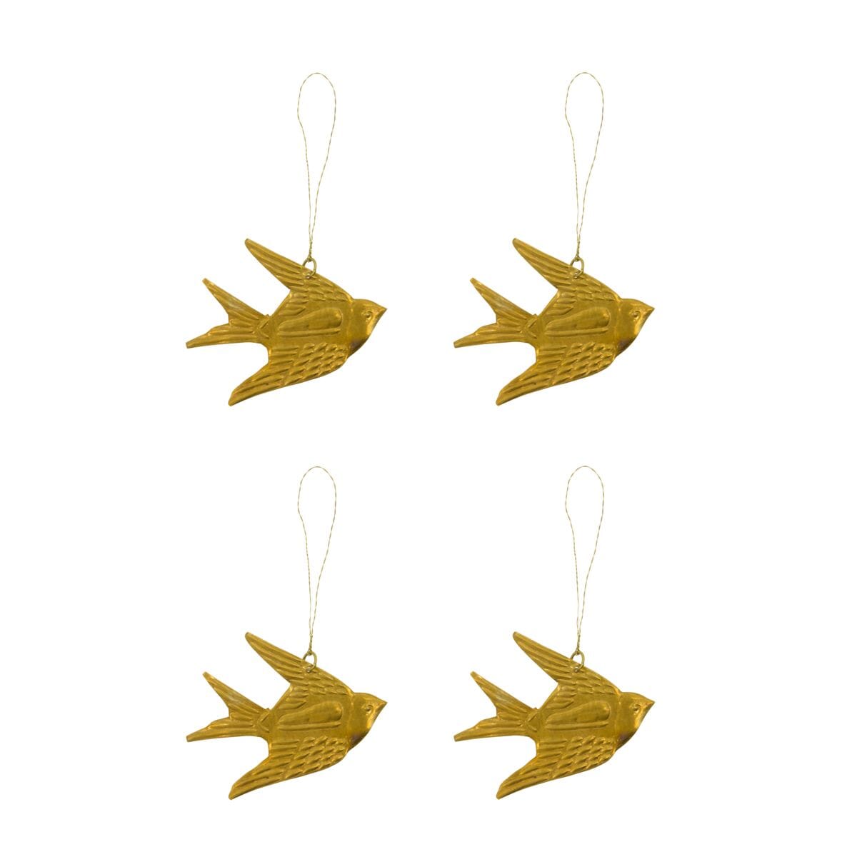 4 stk | Pyntefugler Golden - Bilde 2