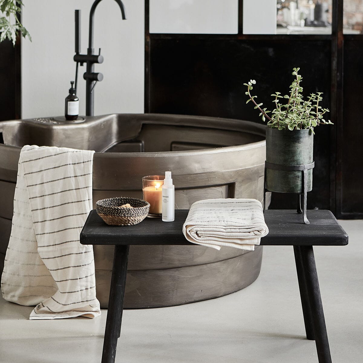 Sidebord/Benk Nadi Svart L:81 cm - Bilde 3