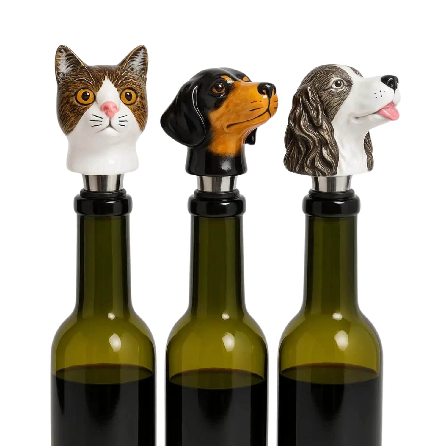 3 stk | Flaskestopper Hund og Katt