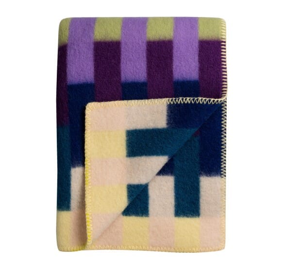 Ullpledd Åsmund Yellow Violet - Hovedbilde