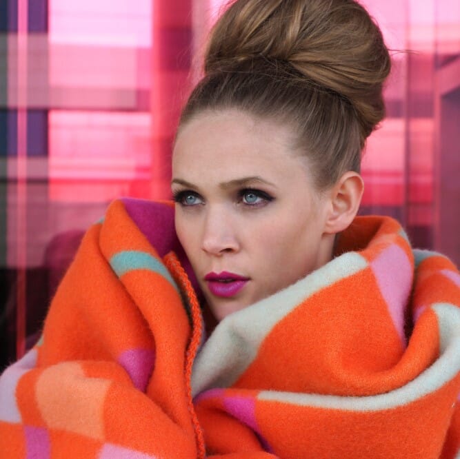 Ullpledd city Orange - Bilde 4