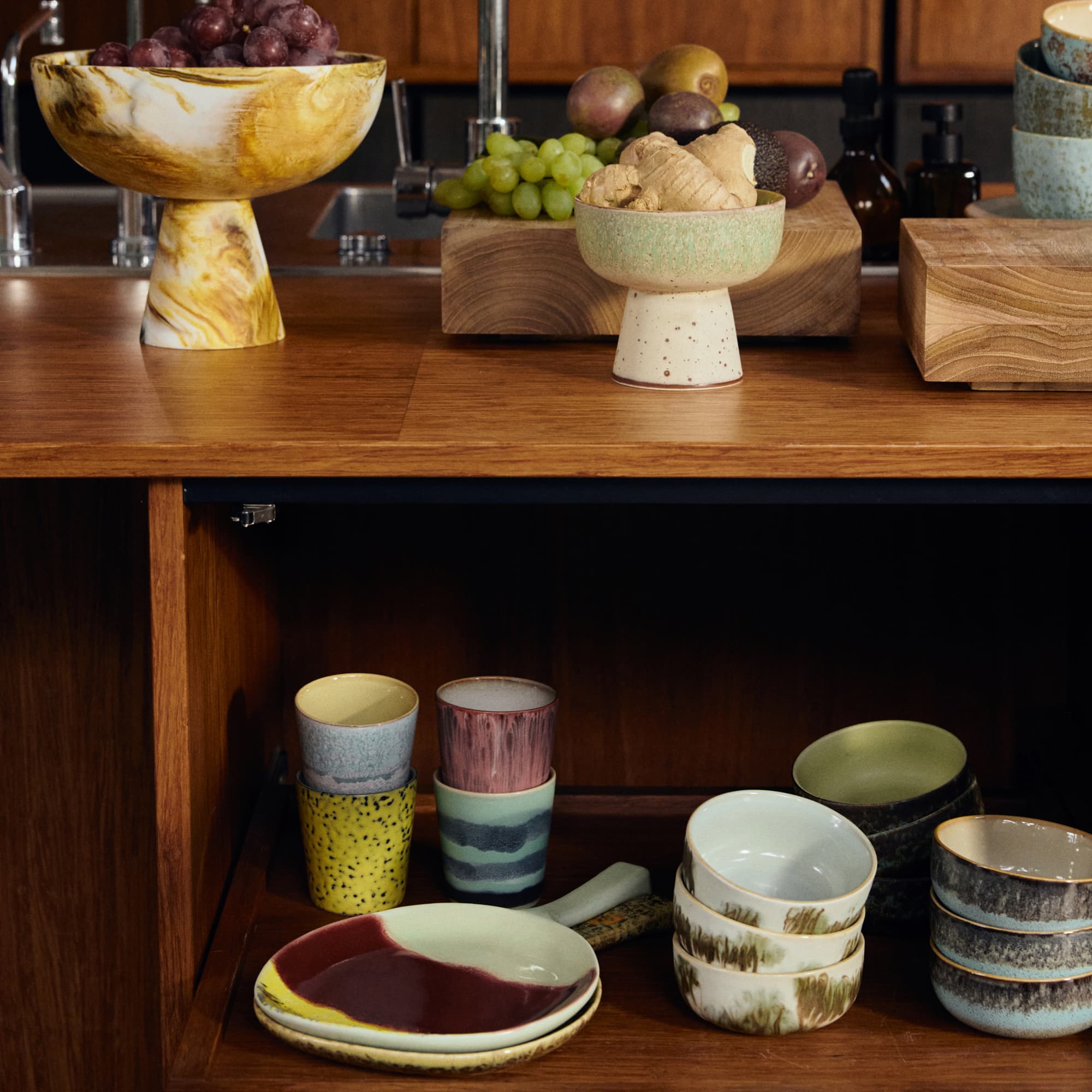 4 stk Kaffekopper Artistic | 70s Ceramics