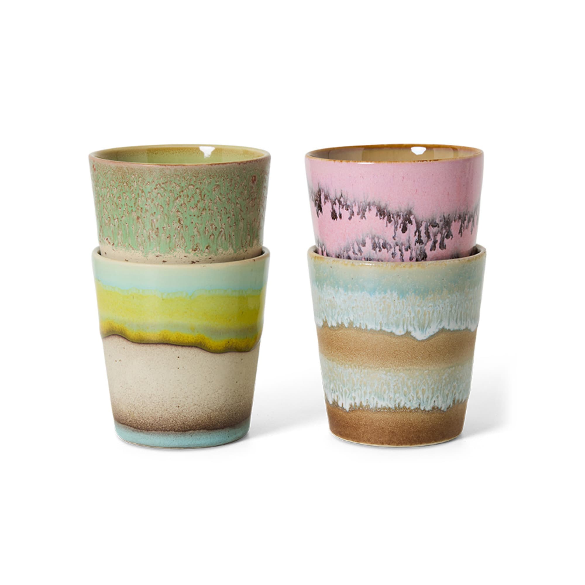 4 stk Kaffekopper Pop Art | 70s Ceramics