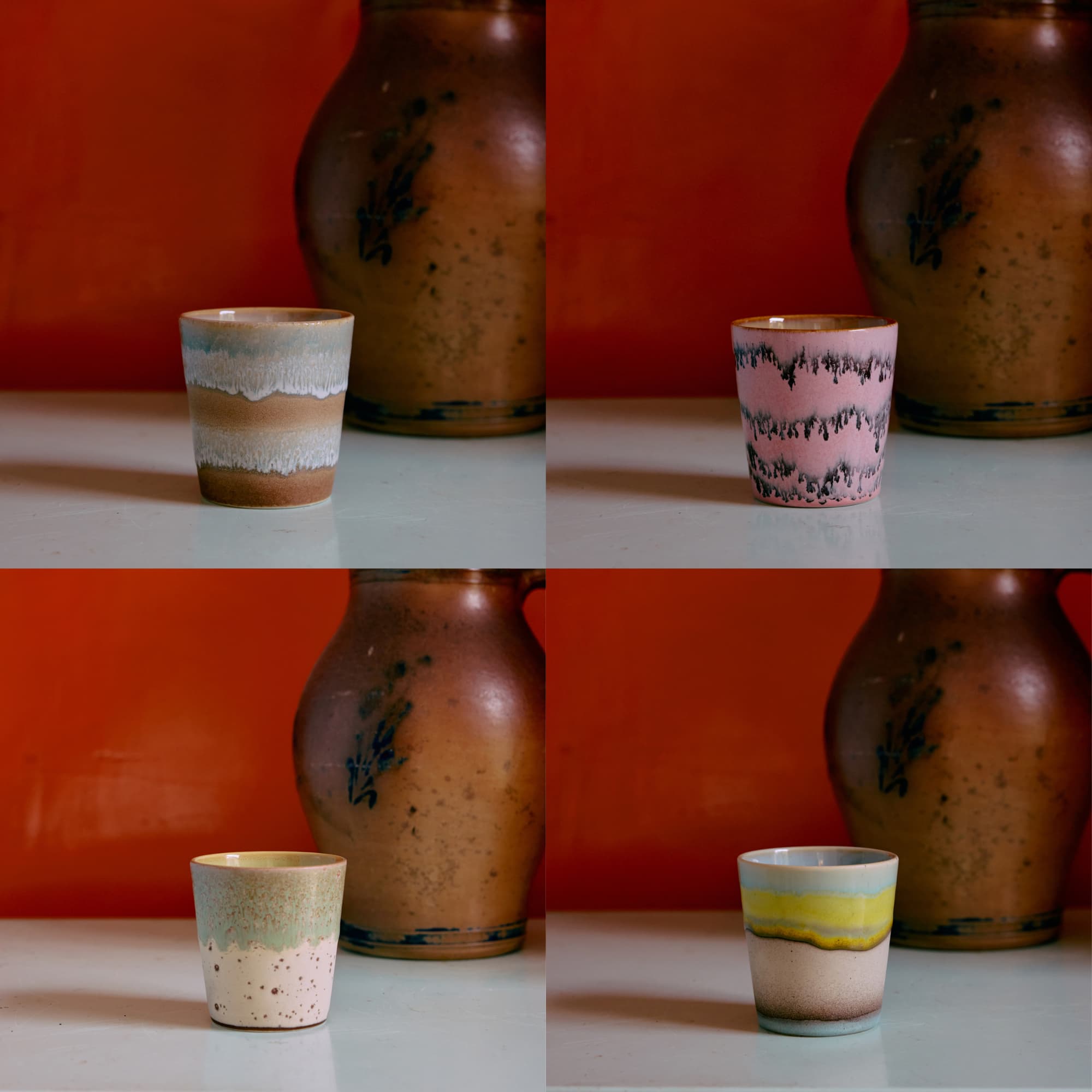 4 stk Kaffekopper Pop Art | 70s Ceramics