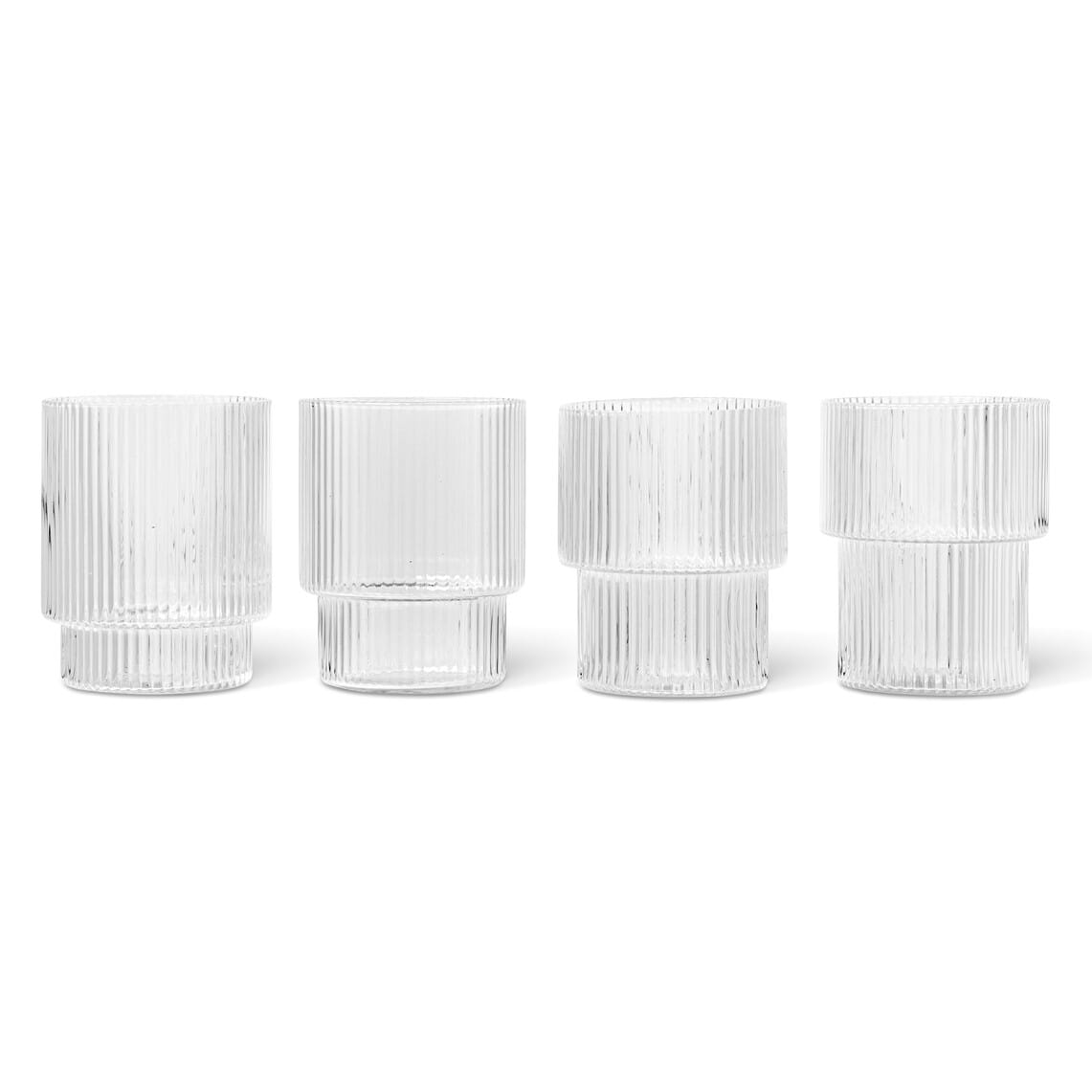4 stk | Glass Ripple Clear - Hovedbilde
