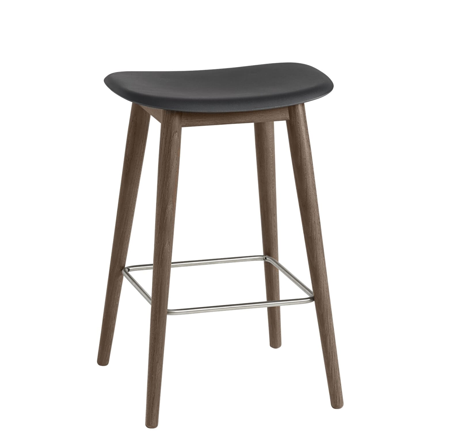 Fiber Barstol WOOD H:65 Black/Dark Stained - Hovedbilde