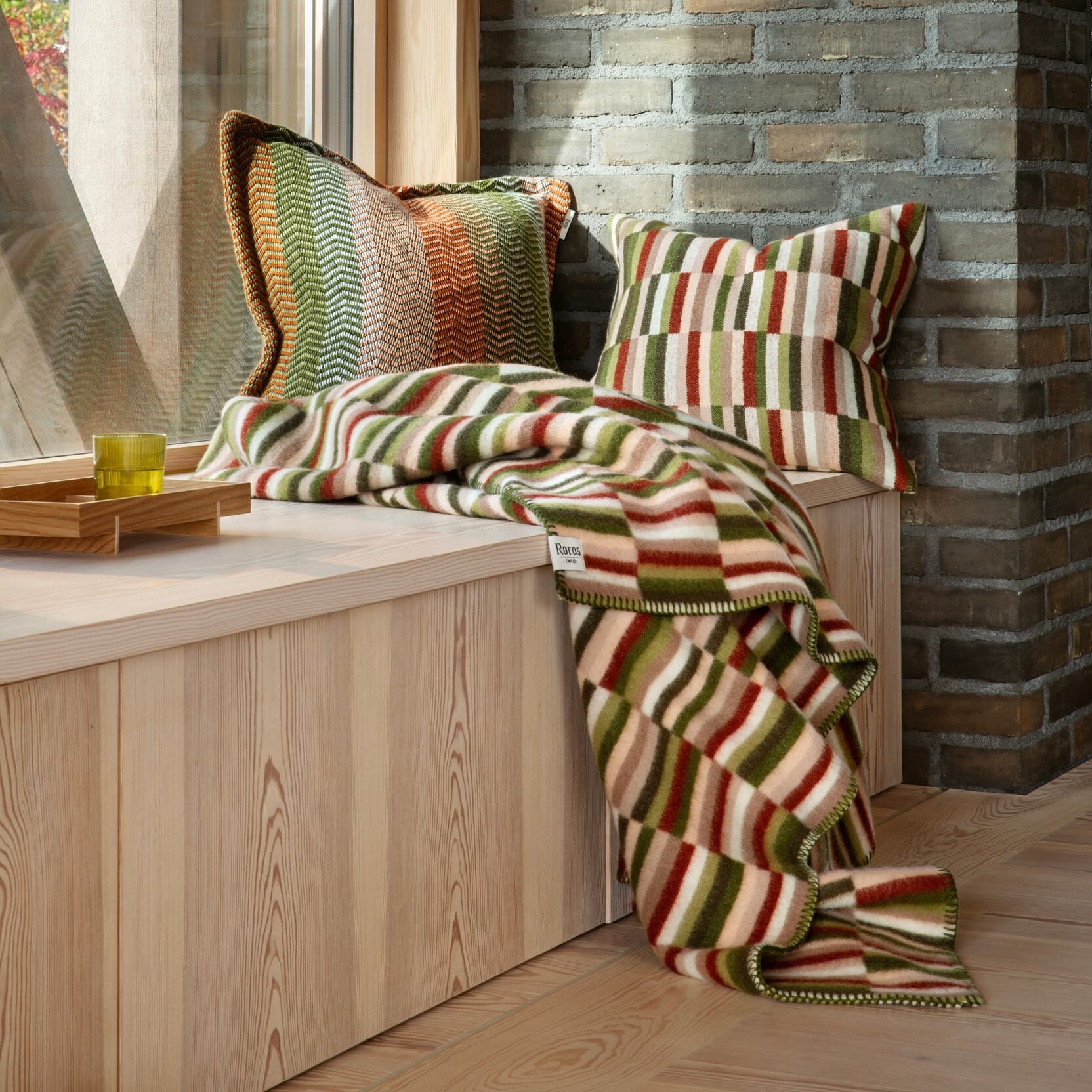 Ullpledd Ida Olive Burgundy