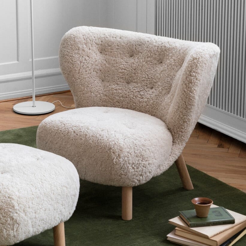 Lille Petra Lenestol m/ Puff Moonlight m/Eik - Bilde 2