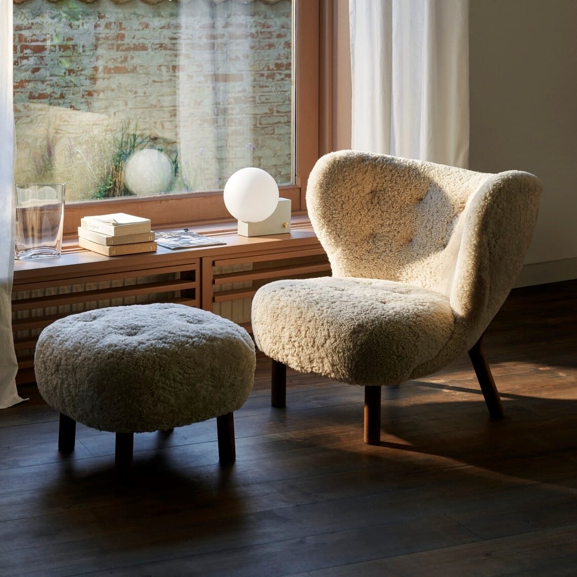 Lille Petra Lenestol m/ Puff Moonlight/Valnøtt - Bilde 4