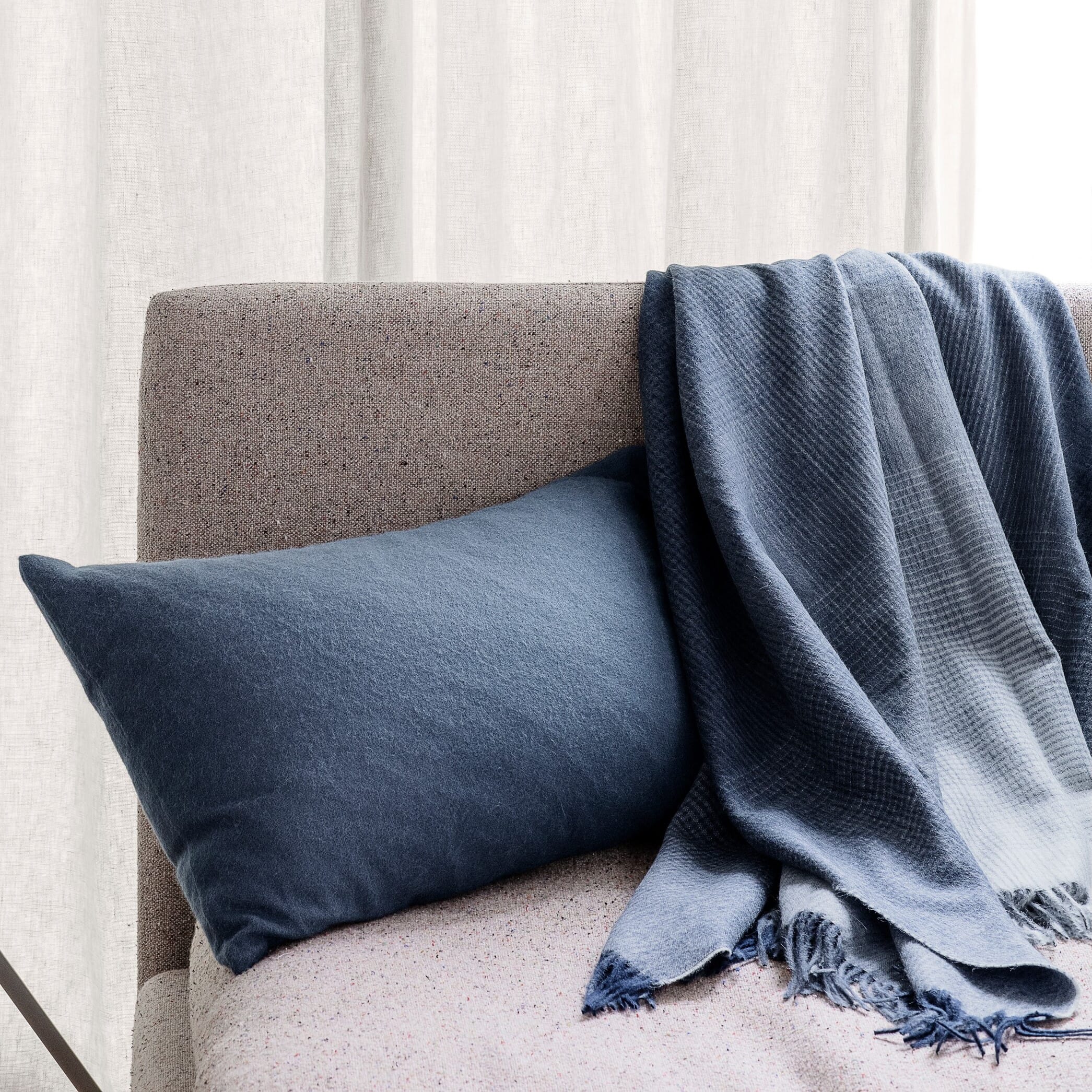 Alpakkapledd  Horizon Dark Blue - Bilde 2