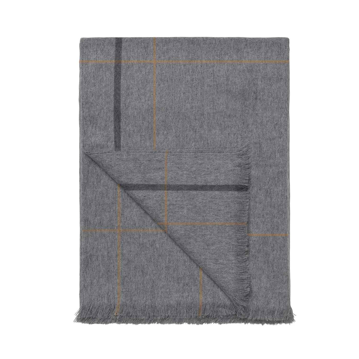 Alpakkapledd  Square Light Grey - Hovedbilde