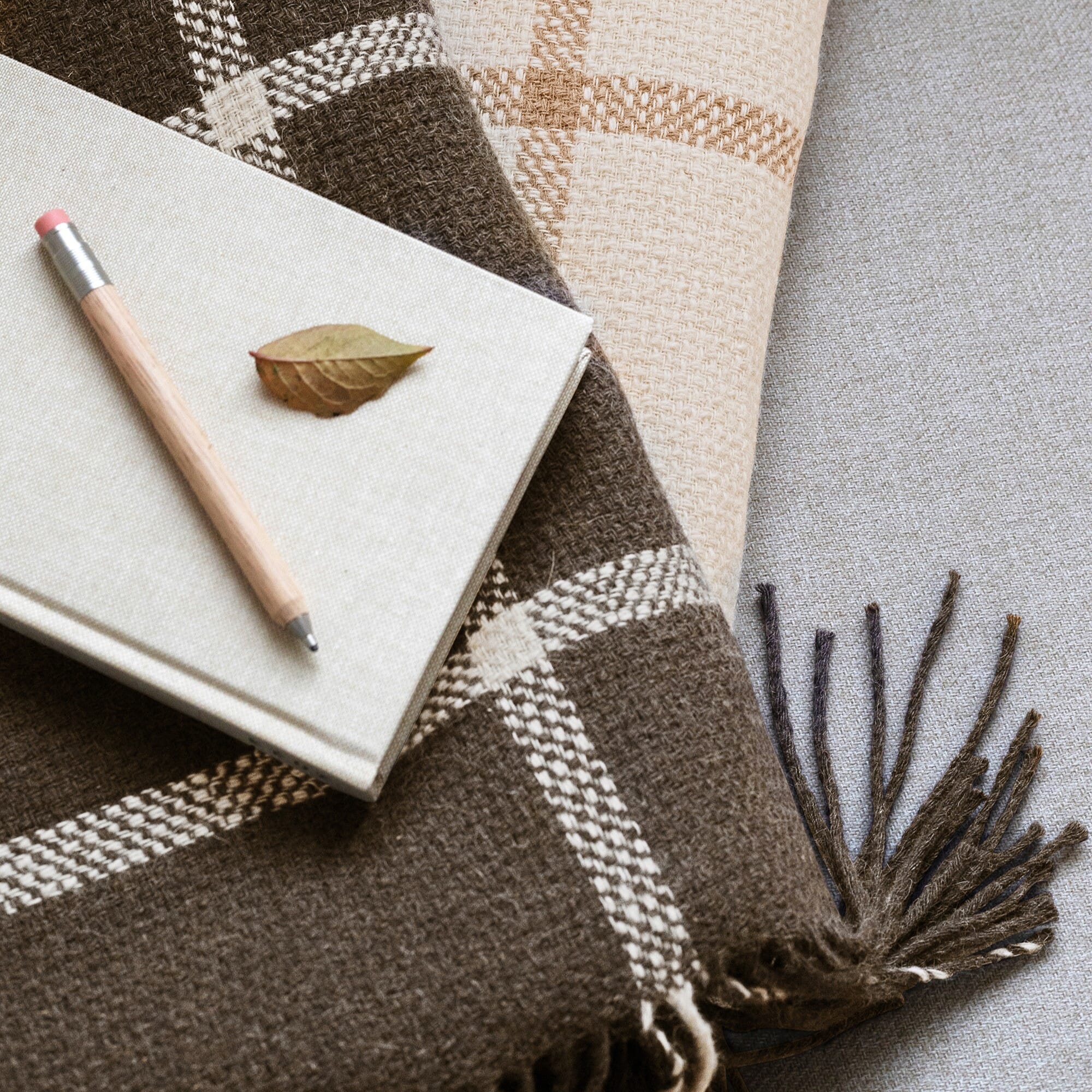 Alpakkapledd Tartan Ivory - Bilde 4