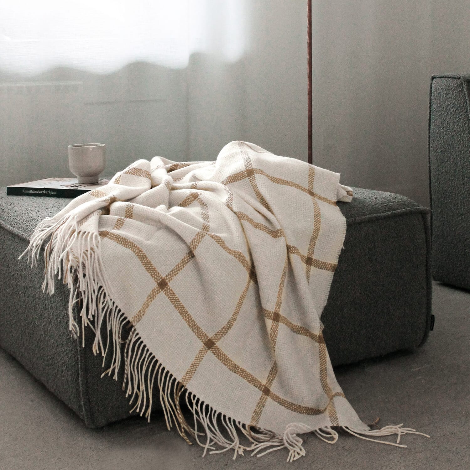 Alpakkapledd Tartan Ivory - Bilde 2