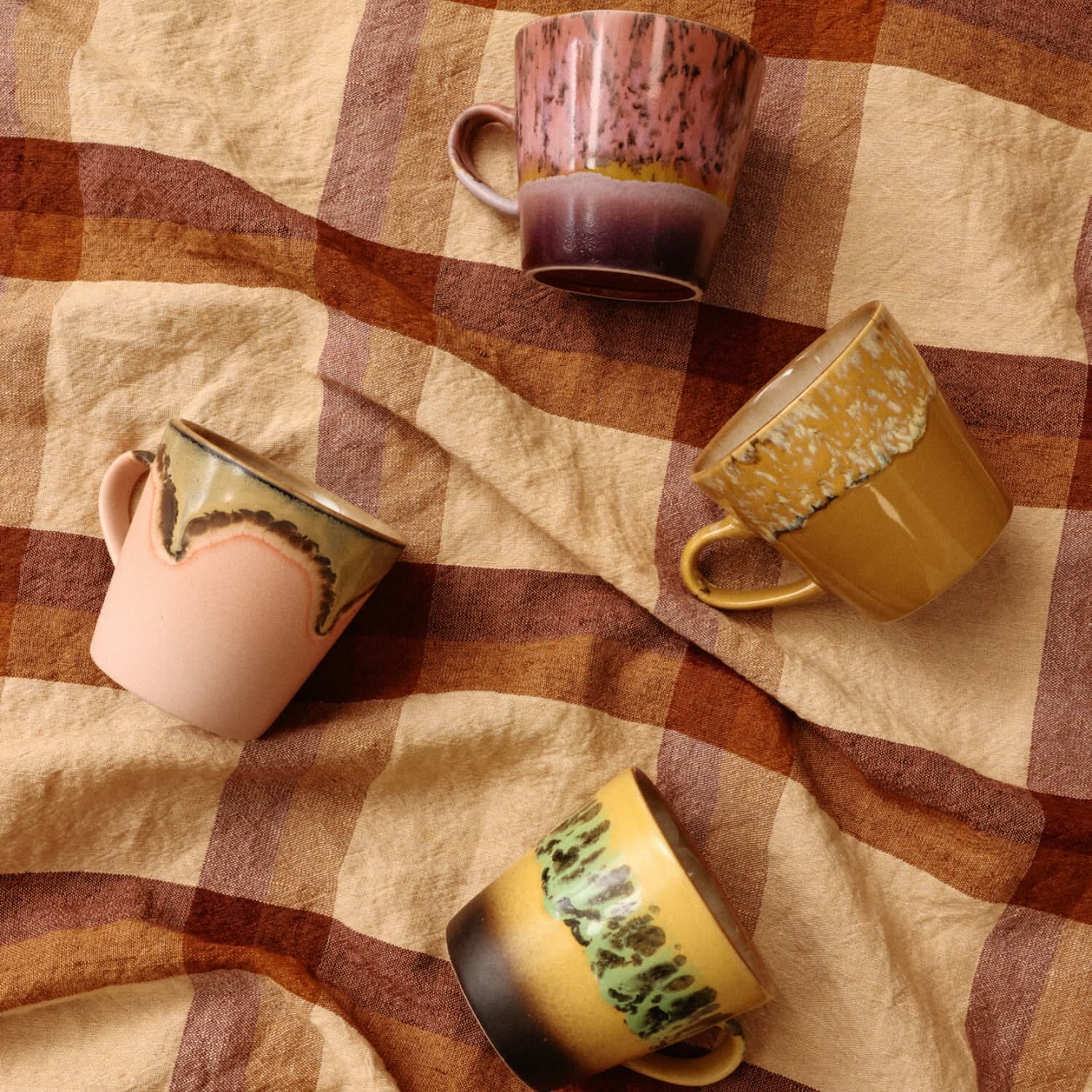 70s ceramics: americano mugs radiant (set of 4) - Bilde 2