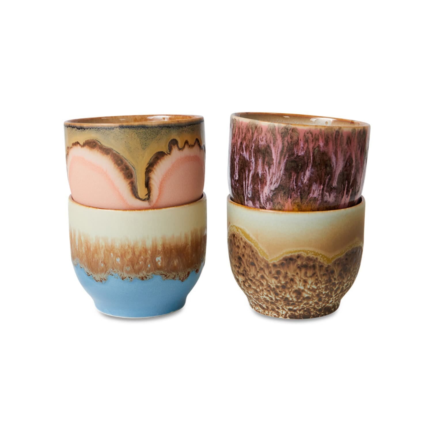70s ceramics: café cups lagoon (set of 4) - Hovedbilde
