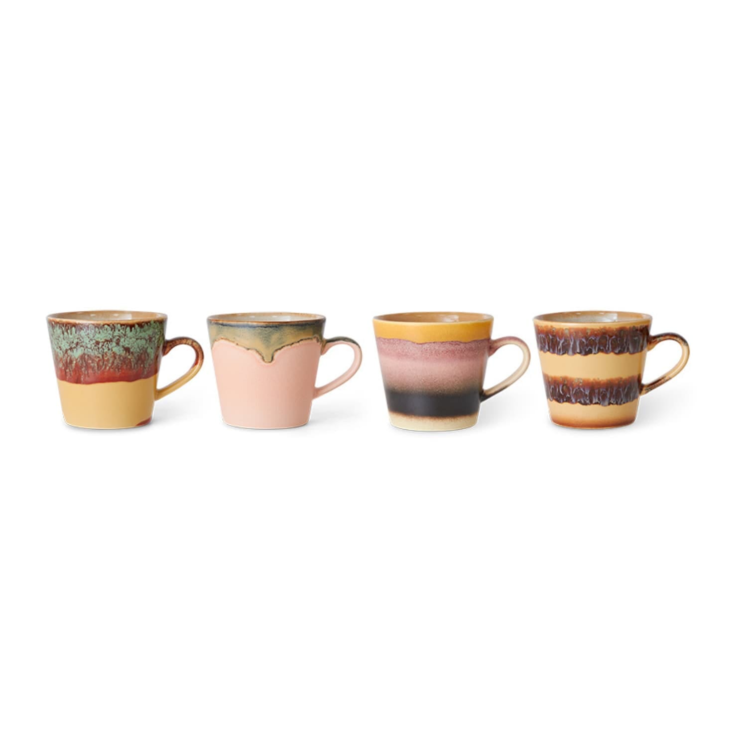 70s ceramics: cappuccino mugs vista (set of 4) - Bilde 2