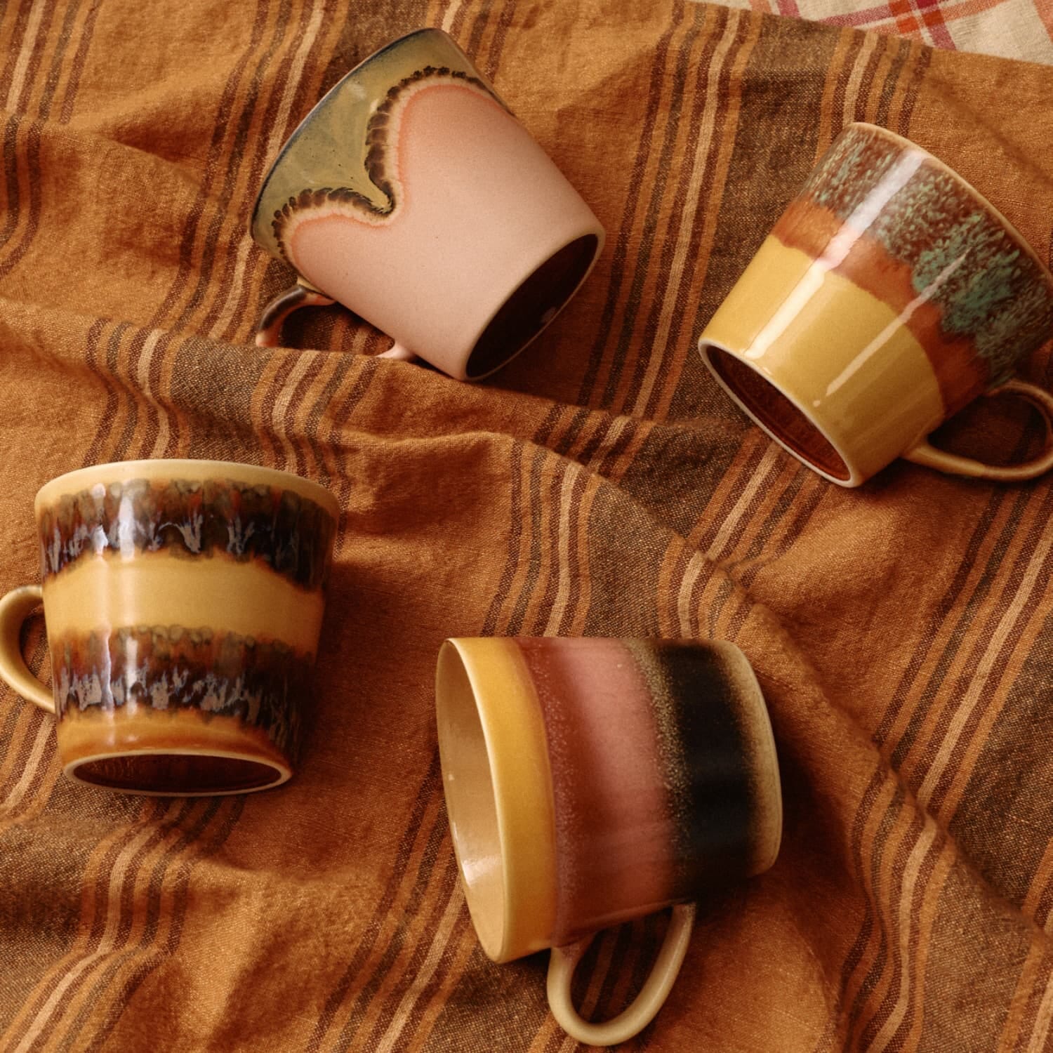 70s ceramics: cappuccino mugs vista (set of 4) - Bilde 3