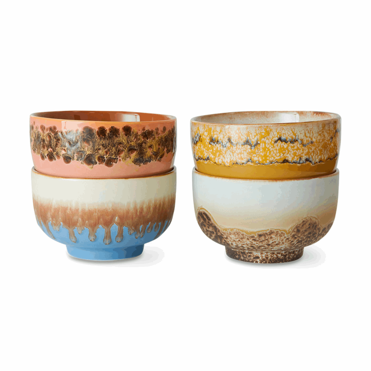 70s ceramics: noodle bowls seabreeze (set of 4) - Hovedbilde