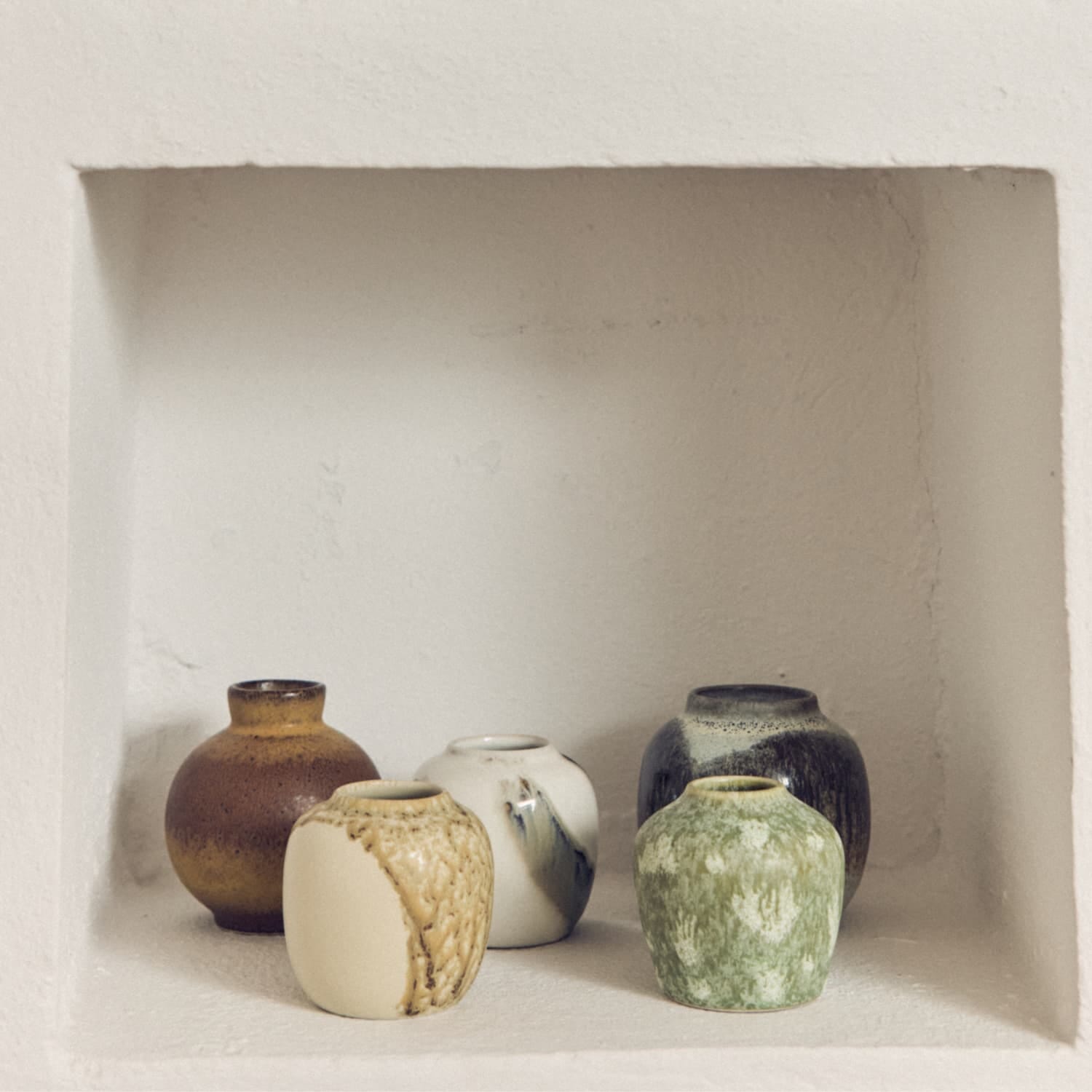 70s ceramics: small vases, canyon (set of 4) - Bilde 5
