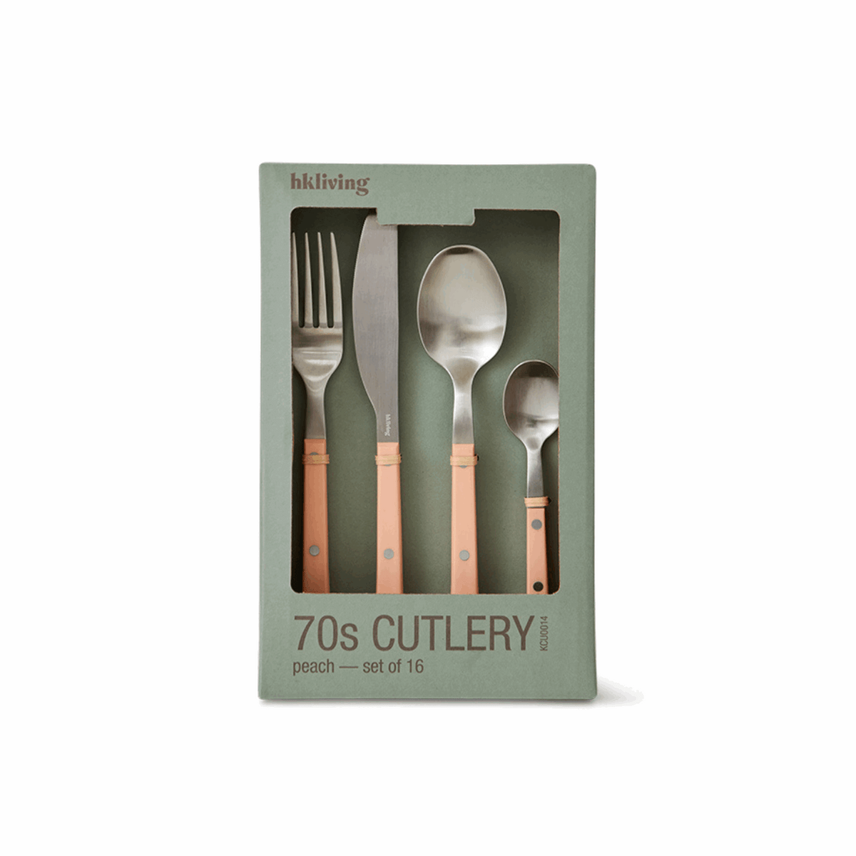 70s cutlery: peach, set of 16 - Hovedbilde