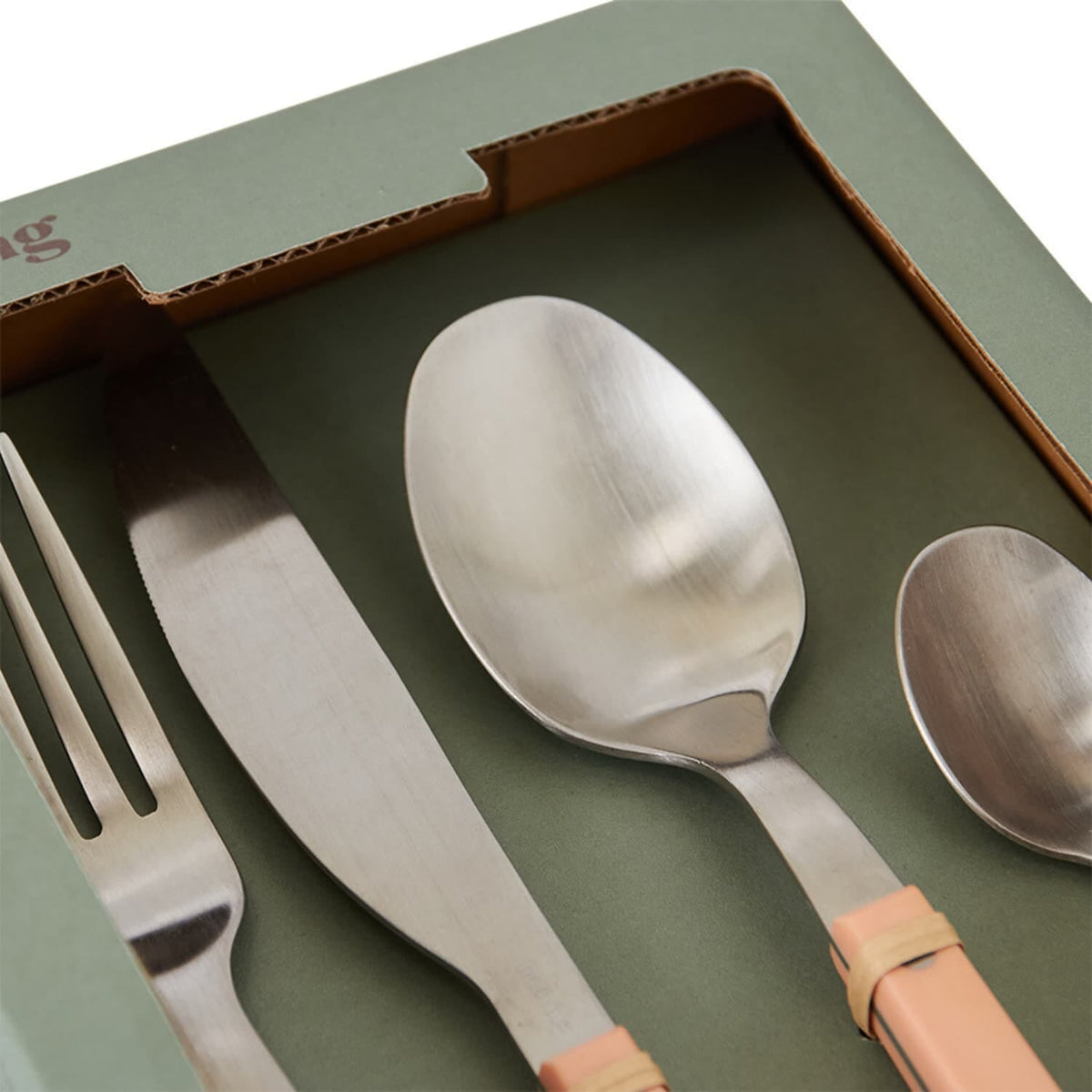 70s cutlery: peach, set of 16 - Bilde 3