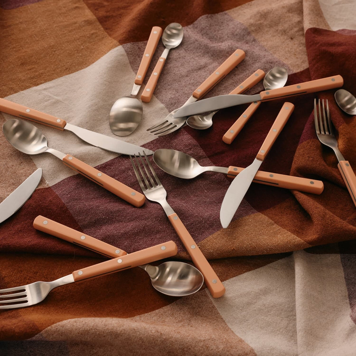 70s cutlery: peach, set of 16 - Bilde 5